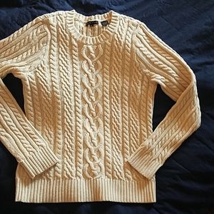 Cream cable knit sweater size M